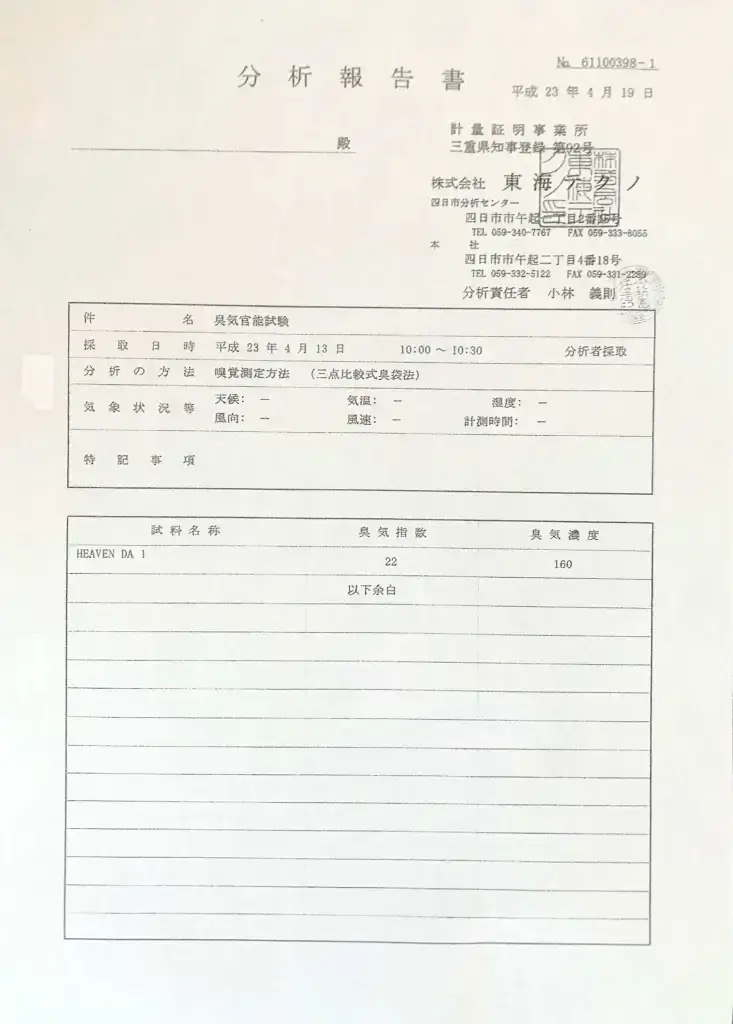 環境結果報告書1